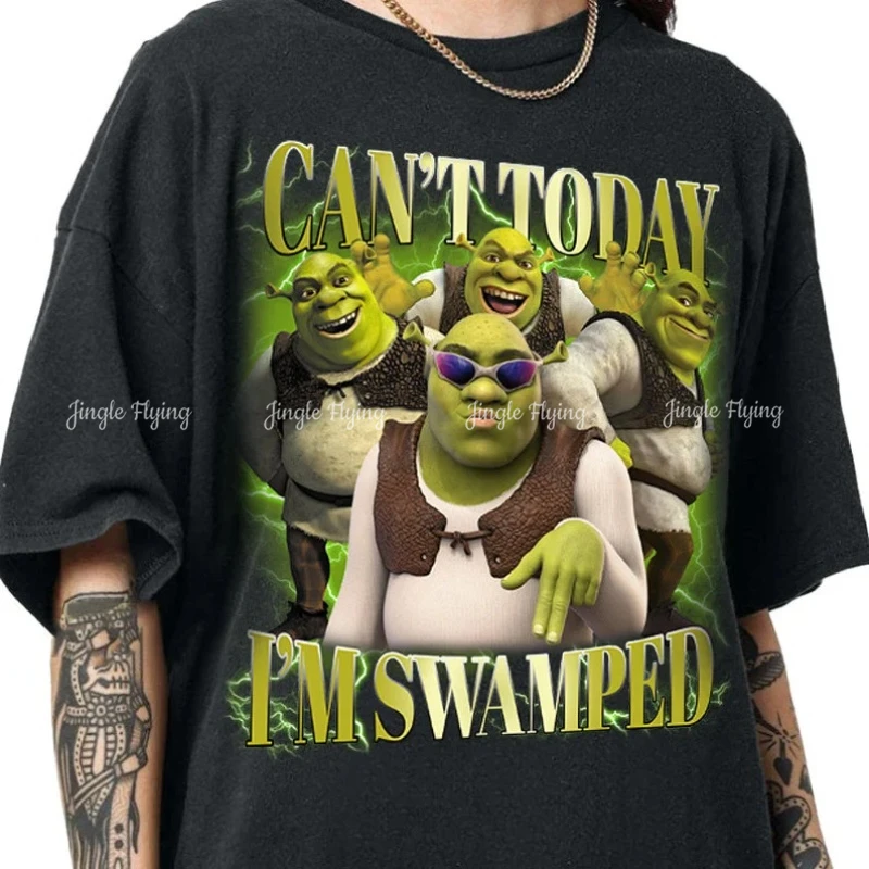 ​Can\'t Today I\'m Swamped Tshirt Shrek Funny Trending Shirt Gift For Woman And Man