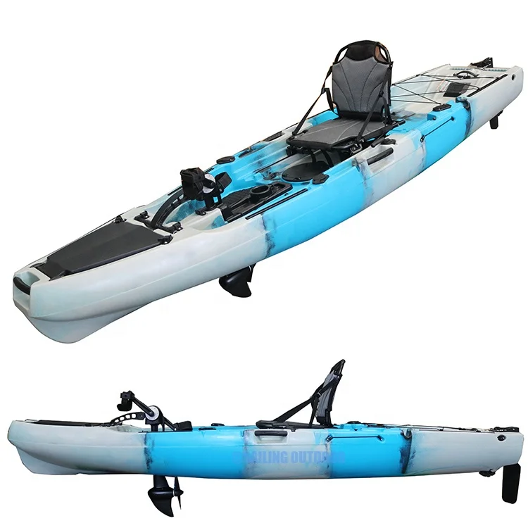 10ft 1  Person Plastic Pedal Drive Canoe/Kayak Fishing Boat