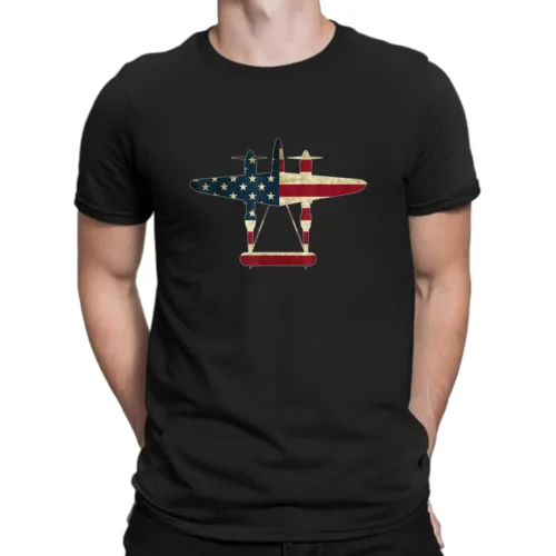  Retro USA Aircraft Warbird Pilot Gift Idea Tee T-Shirt S-3XL