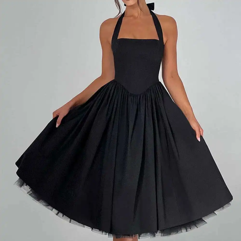 

2025 New Dress Puff Skirt Evening Dress Women's Lace Up Skirt Medieval Ladies 2025 Summer Dress Robe Vestido Women Elegant Party