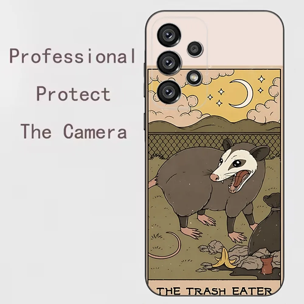 Raccoon Tarot Art Phone Case For Samsung Galaxy A13,A21s,A22,A31,A32,A52,A53,A71,A80,A91 Soft Black Shell