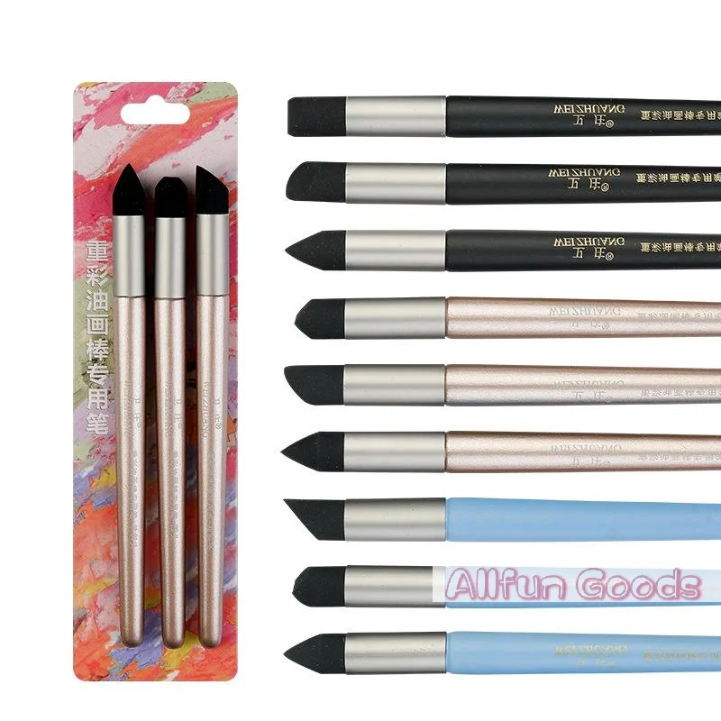 Fotografia 3: [TG835]2/3 Peças de Esponjas Macias para Mistura, Canetas de Esfumar para Pastel a Óleo com Pontas de Vários Formatos para Artistas, Desenho e Pintura