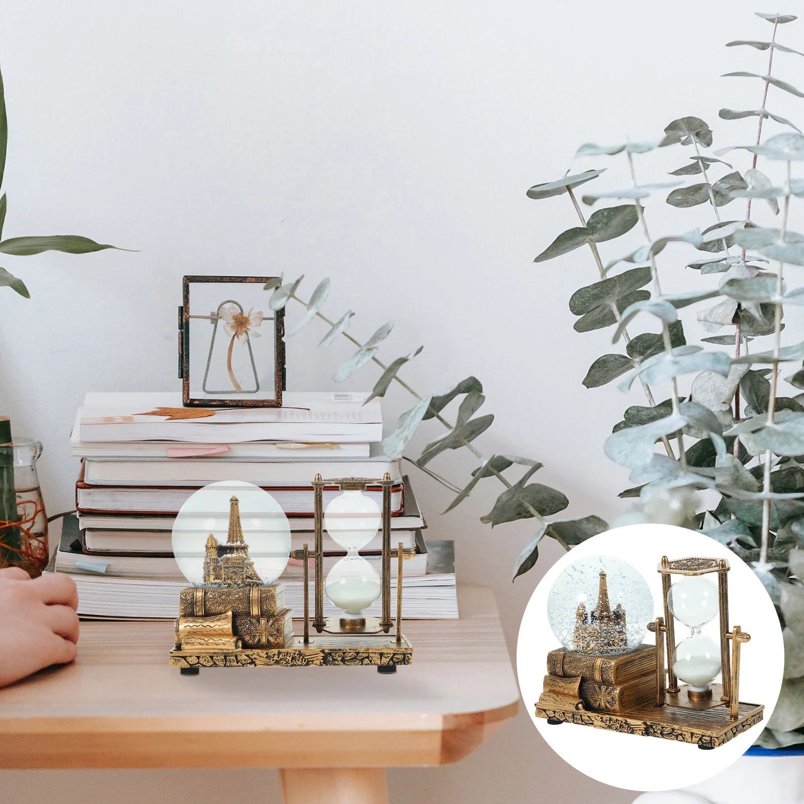 

Retro Sand Clock Resin Craft Desktop Decor Exquisite Crystal Snow Globe Office Home Decoration Art Adornment Sand Clock