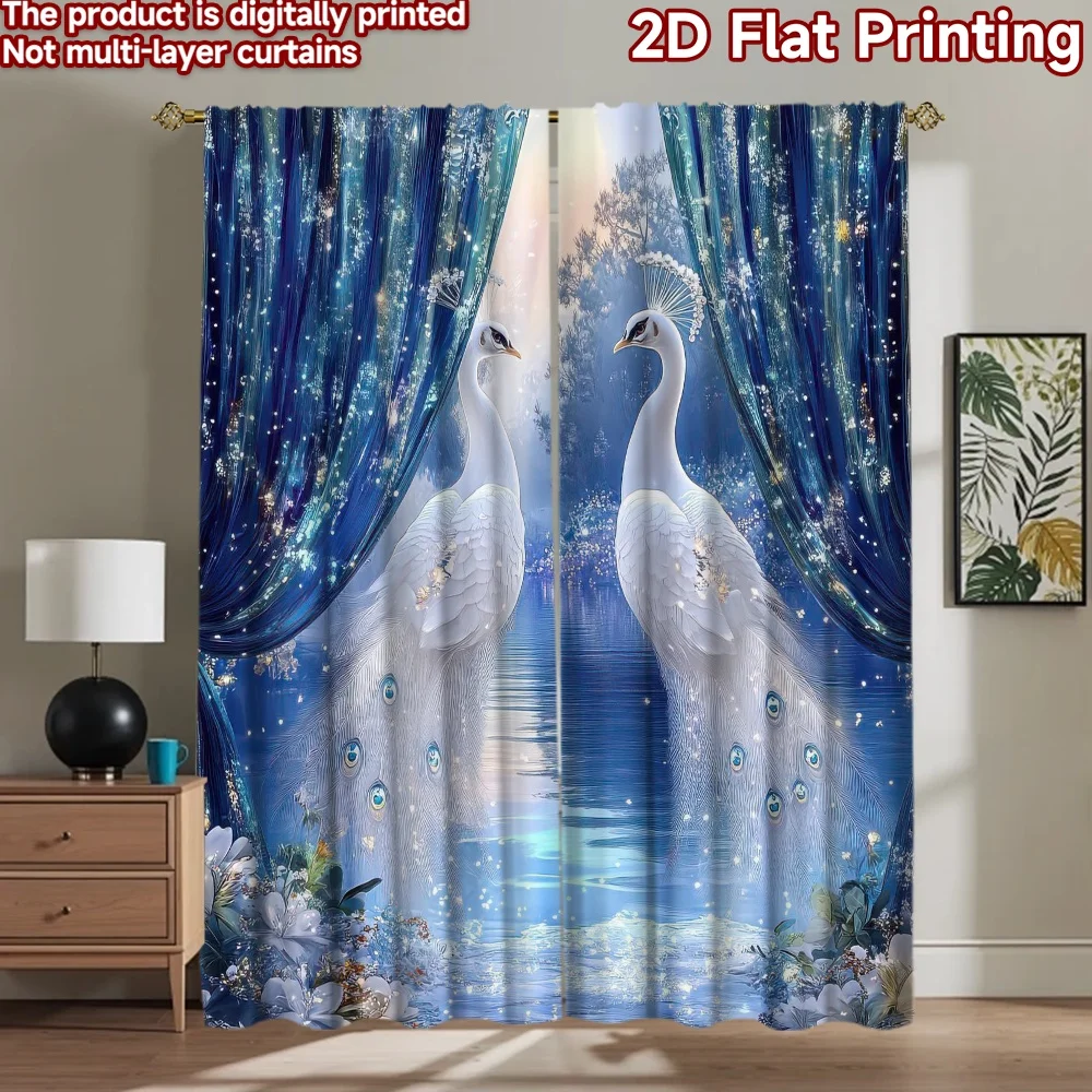 

1pc 2D flat Photography Backdrop Tapestry Fantasy White Peacocks 100% Polyester Festive Backdrops Use for Suitable for indoor