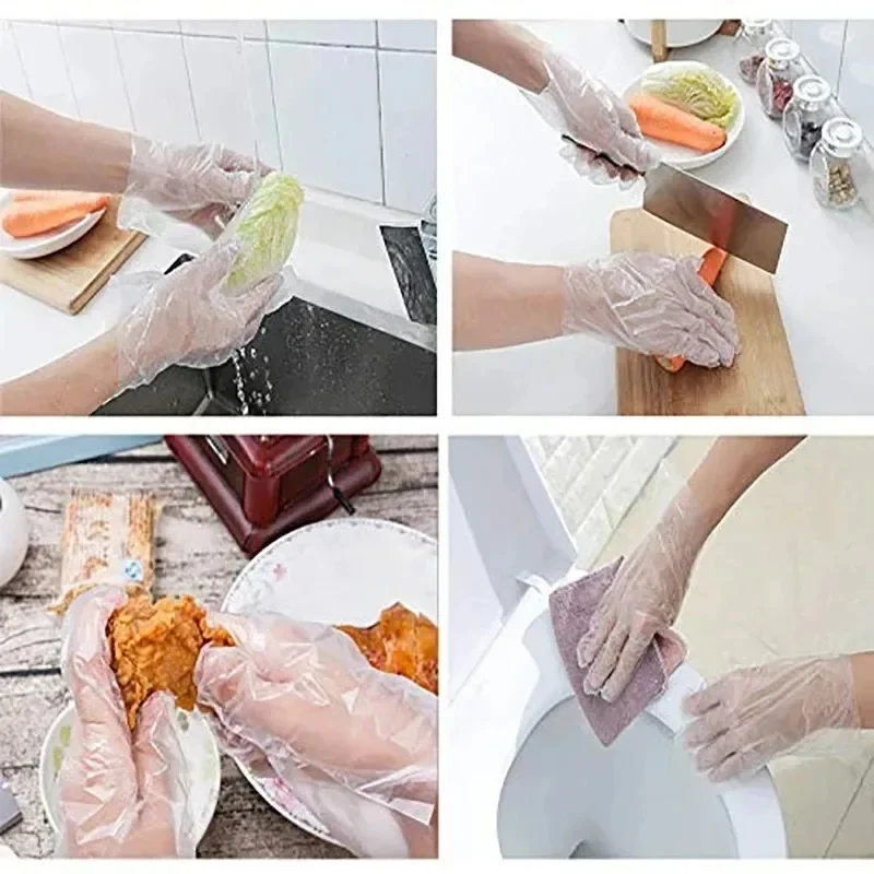 Eco-friendly Disposable Gloves Garden Household Restaurant BBQ Clear Multi-functional Gloves Food Grade New