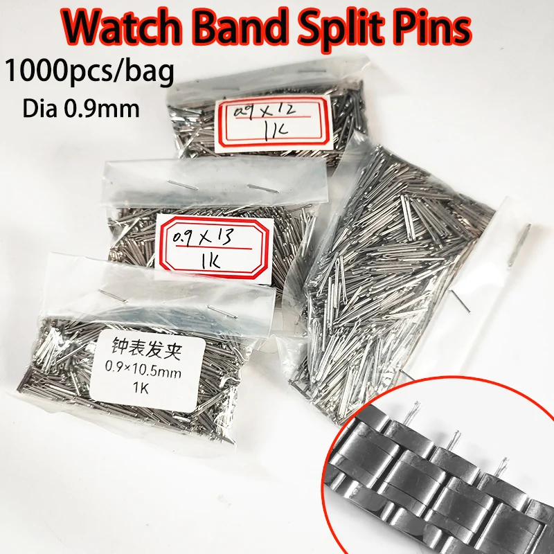 1000pcs/bag  0.9-9mm-0.9-26mm Watch Band Link Pin Stainless Steel Watch Strap Link Pins Cotter Bar Assortment Watch Repair