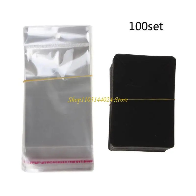 N5KE Blank Paper Displaying Earring Display Cards with Card Adapter Jewelry Card