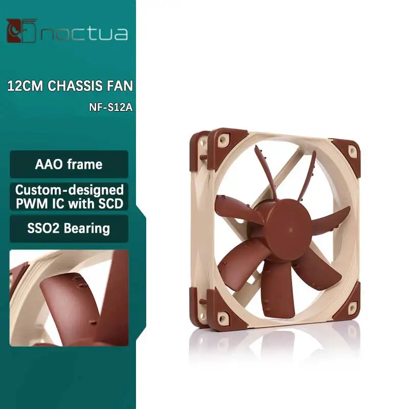 

Noctua NF-S12A Интеллектуальный контроль температуры Вентилятор процессора 4-контактный ШИМ/3-контактный 120X120X25 мм Малошумящий адаптер Акустическая оптимизация AAO,