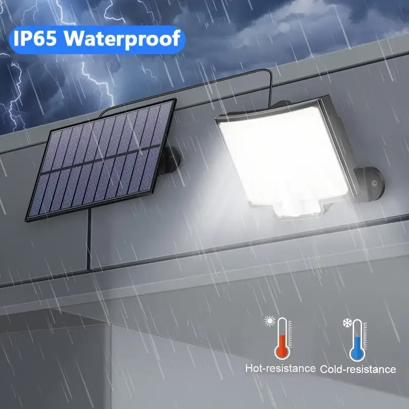 252LEDs Solar Outdoor Street Lamp, 3 Modes Solar Motion Sensor Security Lamp with 16.4FT Cable, IP65 Waterproof for Garden Yard