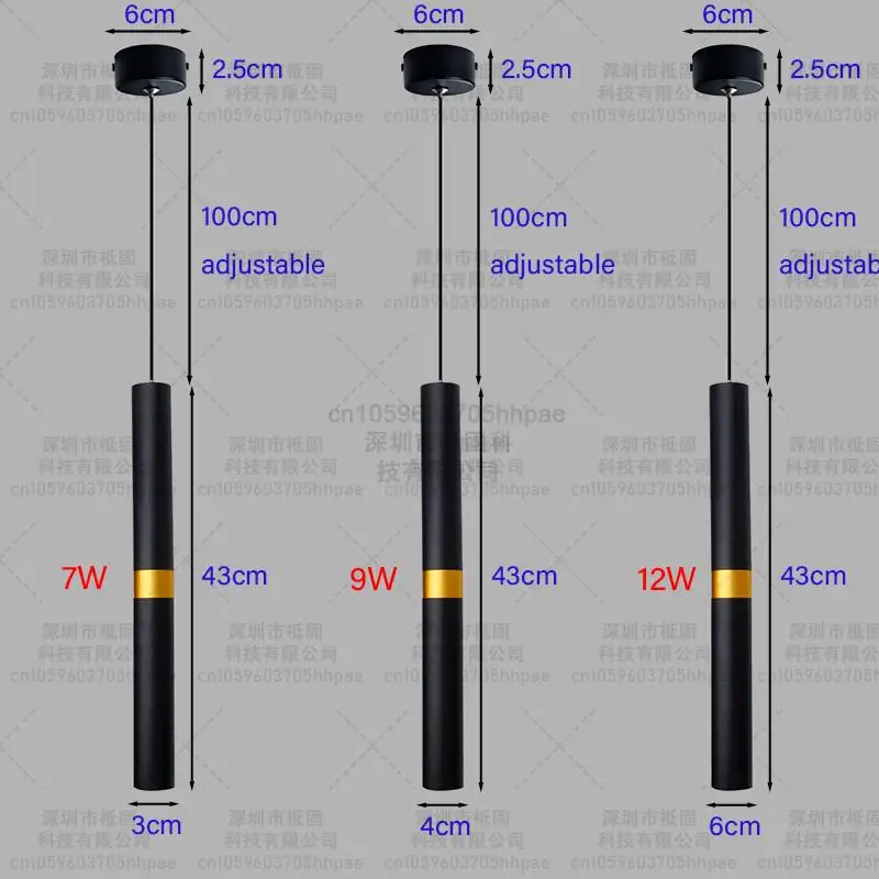 الحديثة الشمال قلادة LED مصباح AC220V أنبوب طويل ديكور قلادة ضوء غرفة الطعام مصباح معلق 7 واط 9 واط اسطوانة الأنابيب خط الثريا