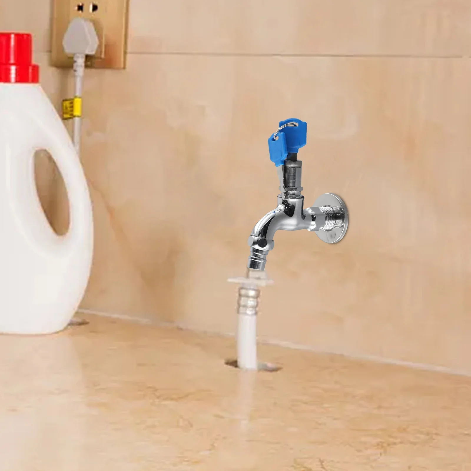 

Lockable Faucet Outdoor Faucet Faucet Silver 1/2 "male Thread Car Wash Garden Home Mop Sink Laundry Water Lockable