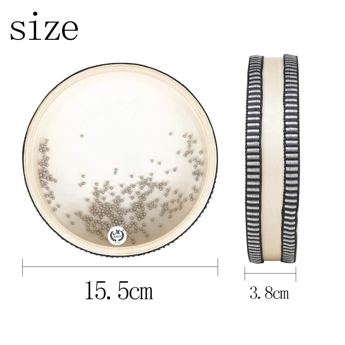 M MBAT 6 بوصة الدف المحيط موجة حبة طبل شفافة الخشب الصلب الموسيقية طبل أورف قرع أداة الأطفال طبلة ذات يد