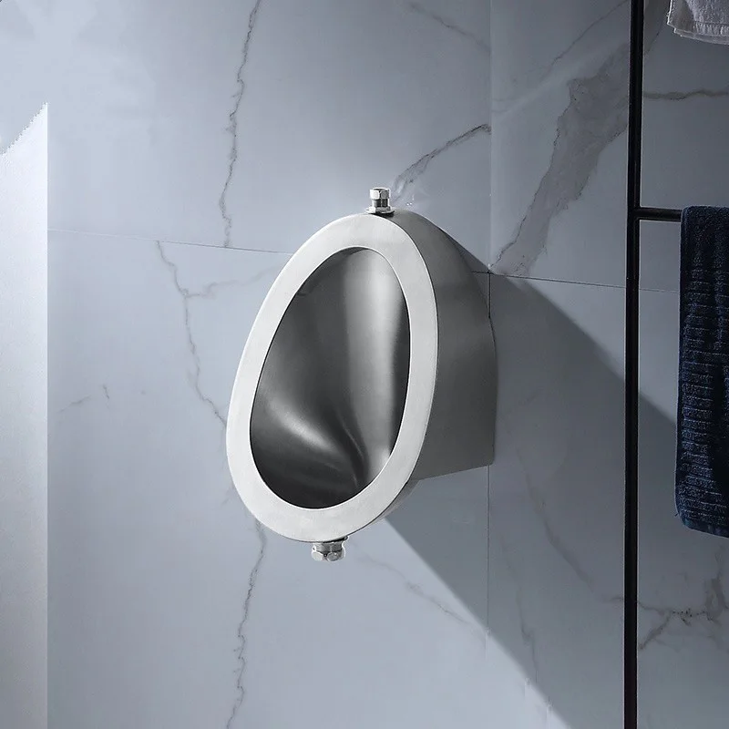 NewWall-Mounted 304 Stainless Steel Urinal for Adults Men's Standing Toilet with Hanging Sensor Modern Bathroom Plumbing Fixture