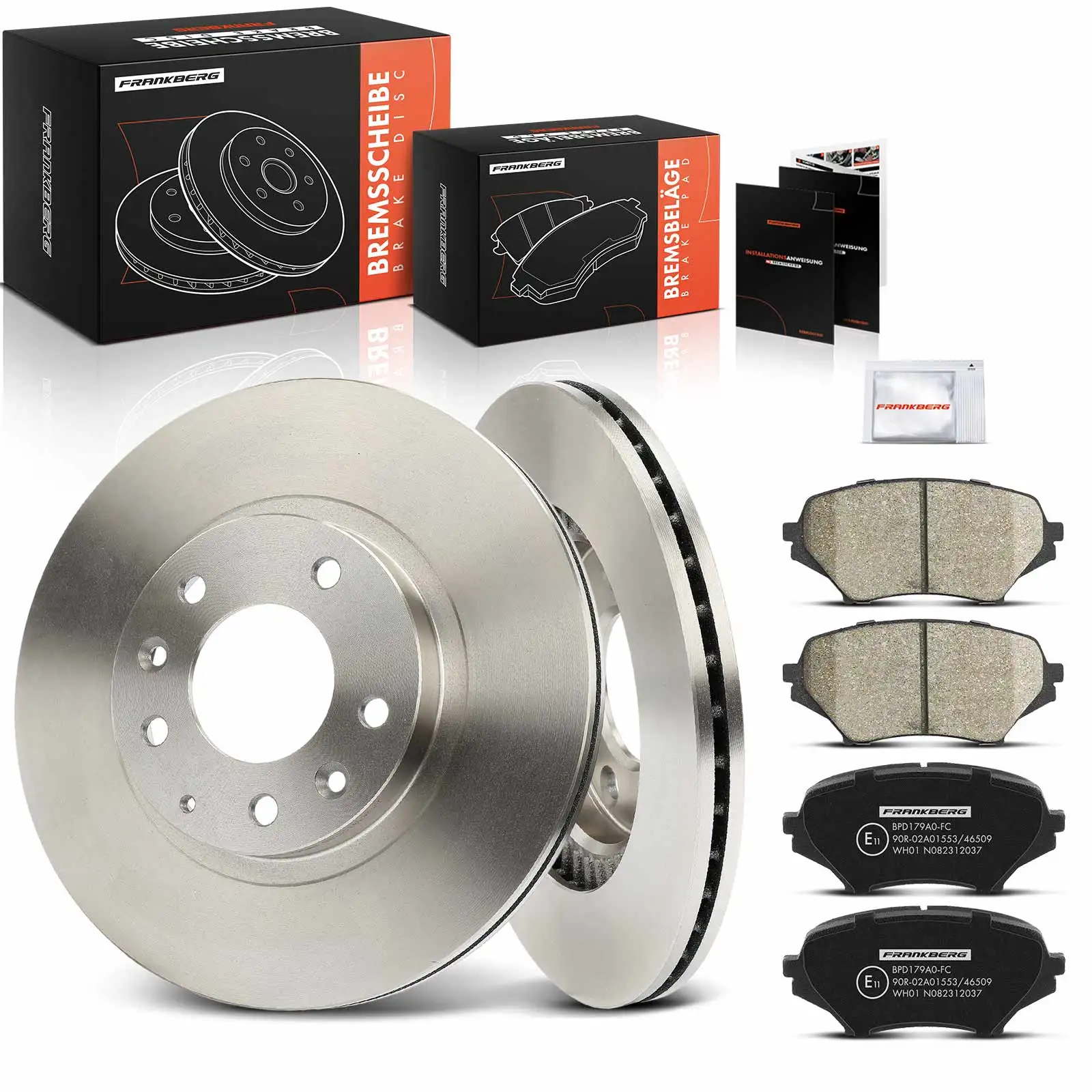 Frankberg 2x Remschijven 4x Remblokken Vooras voor Mazda MX-5 III NC 1.8L 2.0L 2005-2014 N12Y3325XC NFY73323Z NF7Y3323Z