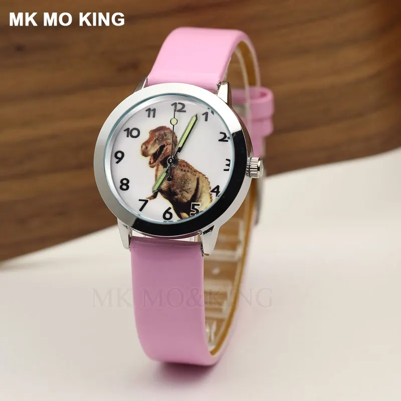 Fashion Brand Dinosaur Tyrannosaurus Rex Jurassied Cartoon Cute Sport Children's Boys Girl Kids Quartz Wrist Watch Clock Gifts