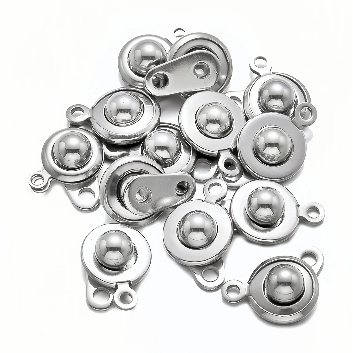 3/10 Stück Edelstahl-Druckknopfverschlüsse, drehbarer Kugelgelenkverschluss für DIY-Halsketten-, Armband- und Schmuckherstellung – Detail 6