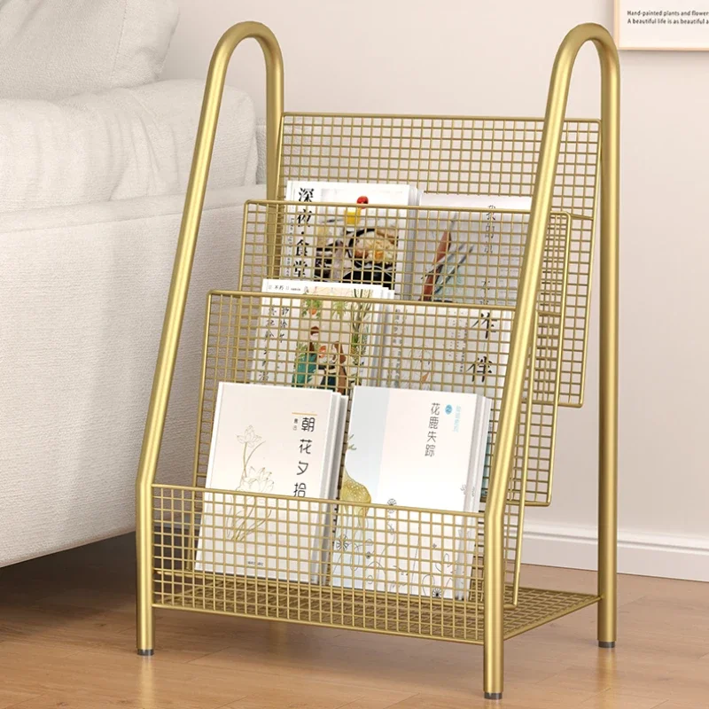 

Magazine Shelves Simple Bookshelves Floor-to-Ceiling Newspaper Shelves Desk Organizer for Large Capacity Storage