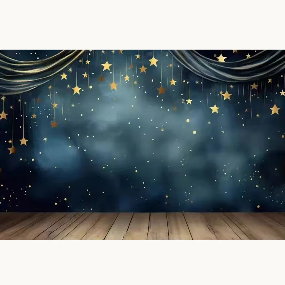 Photography Background Glitter Stars Moon Curtain Child Birthday Party Cake Smach Portrait Decor Backdrop Photo Studio view 6