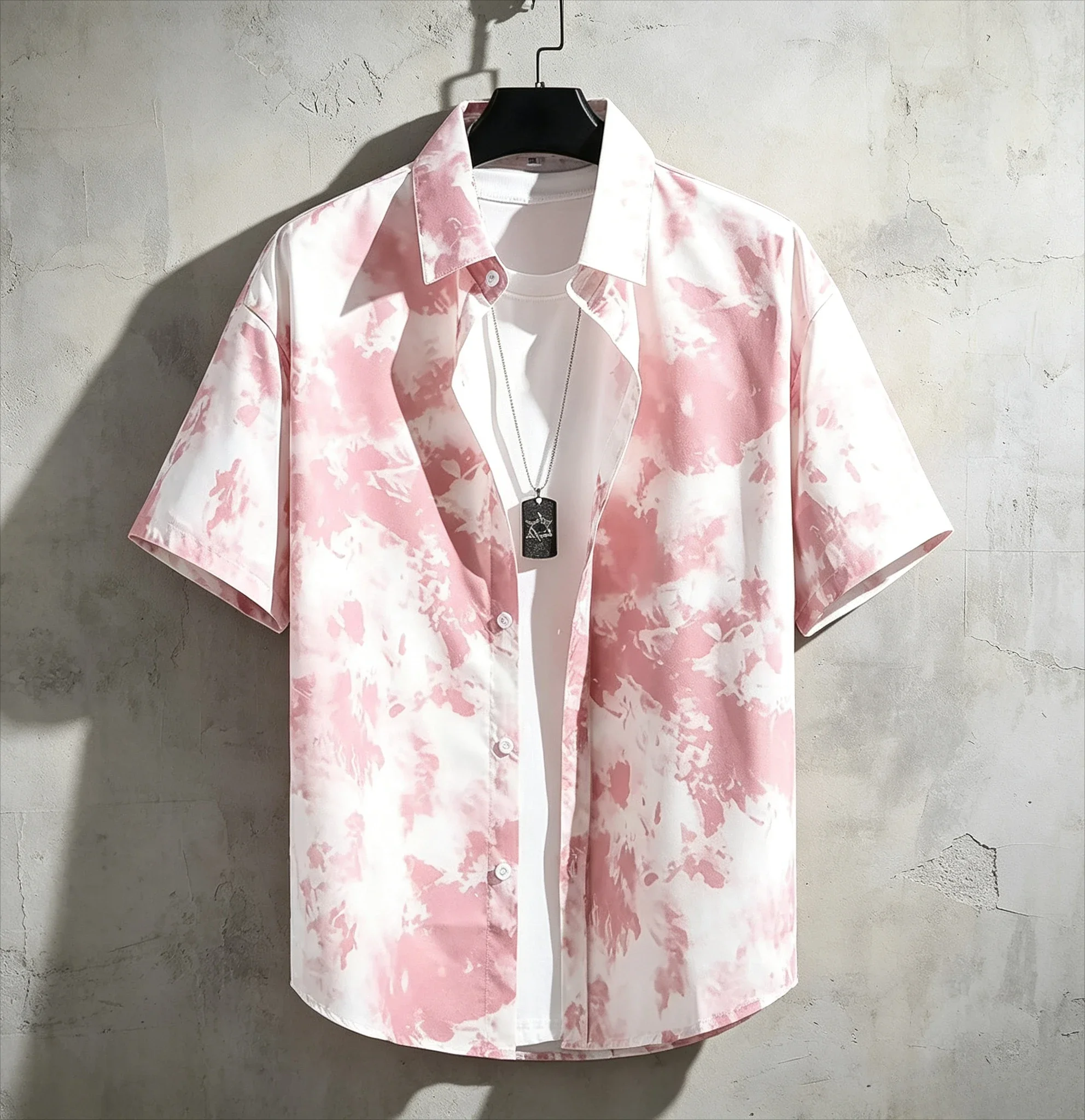 Men and Women's Short-Sleeved Printed Shirt, Casual Beach Clothes, Personality Thin Couple Tops, New