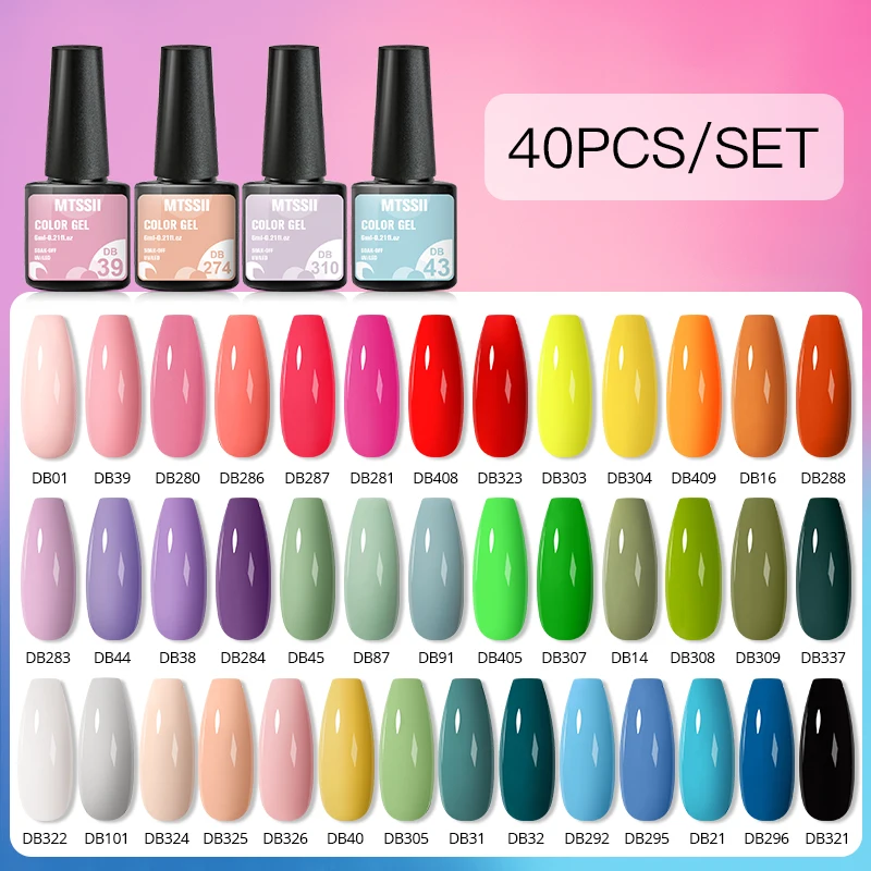 

60/40/20Pcs Gel Nail Polish Set Vernis Semi Permanent UV Gel Varnish for Manicure Set Soak Off Nail Kit Base Top Coat Kits