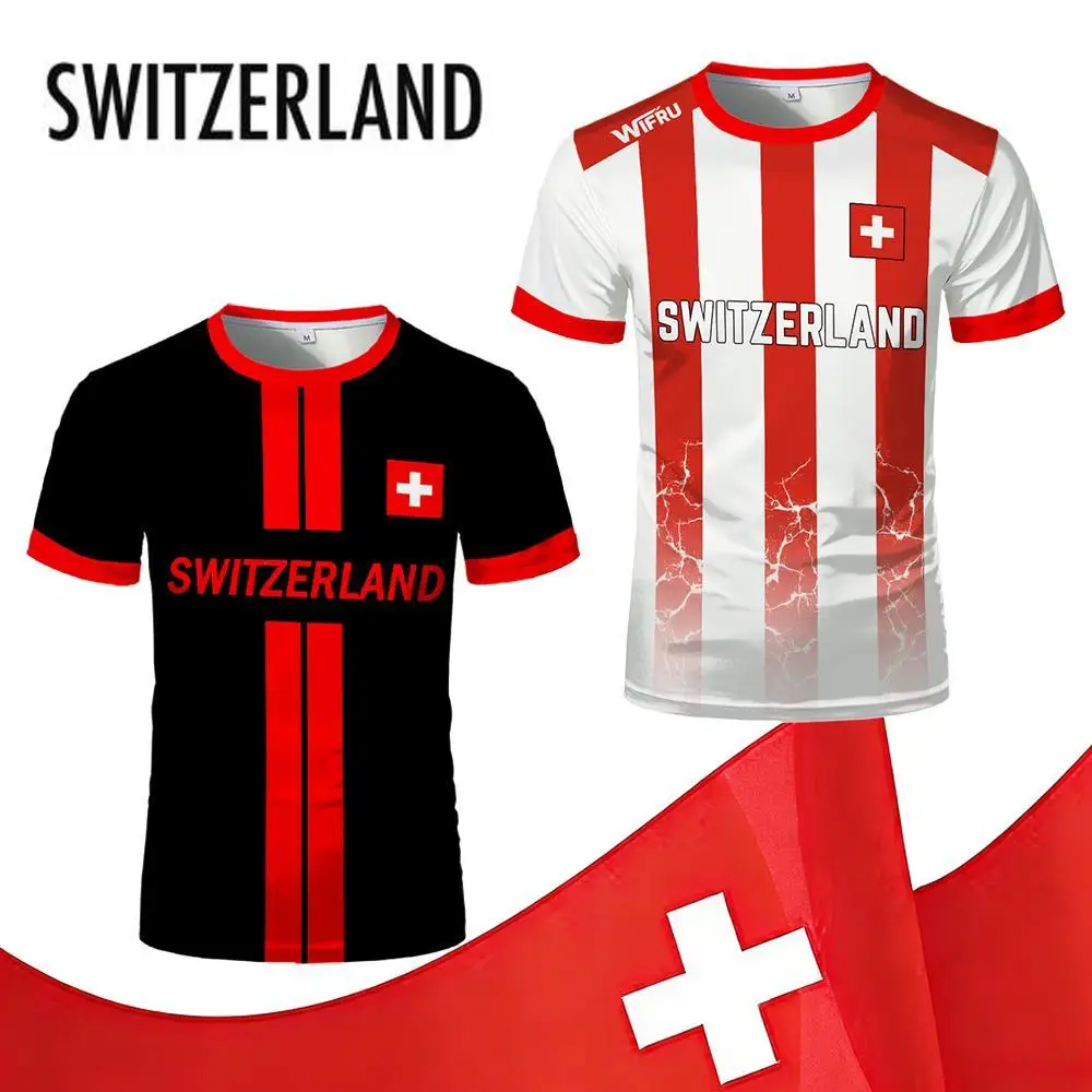 

Swiss Flag 3D Printed Jersey Summer Youth Breathable Quick-drying Soccer Training Uniform Men's And Women's Sports T-shirts