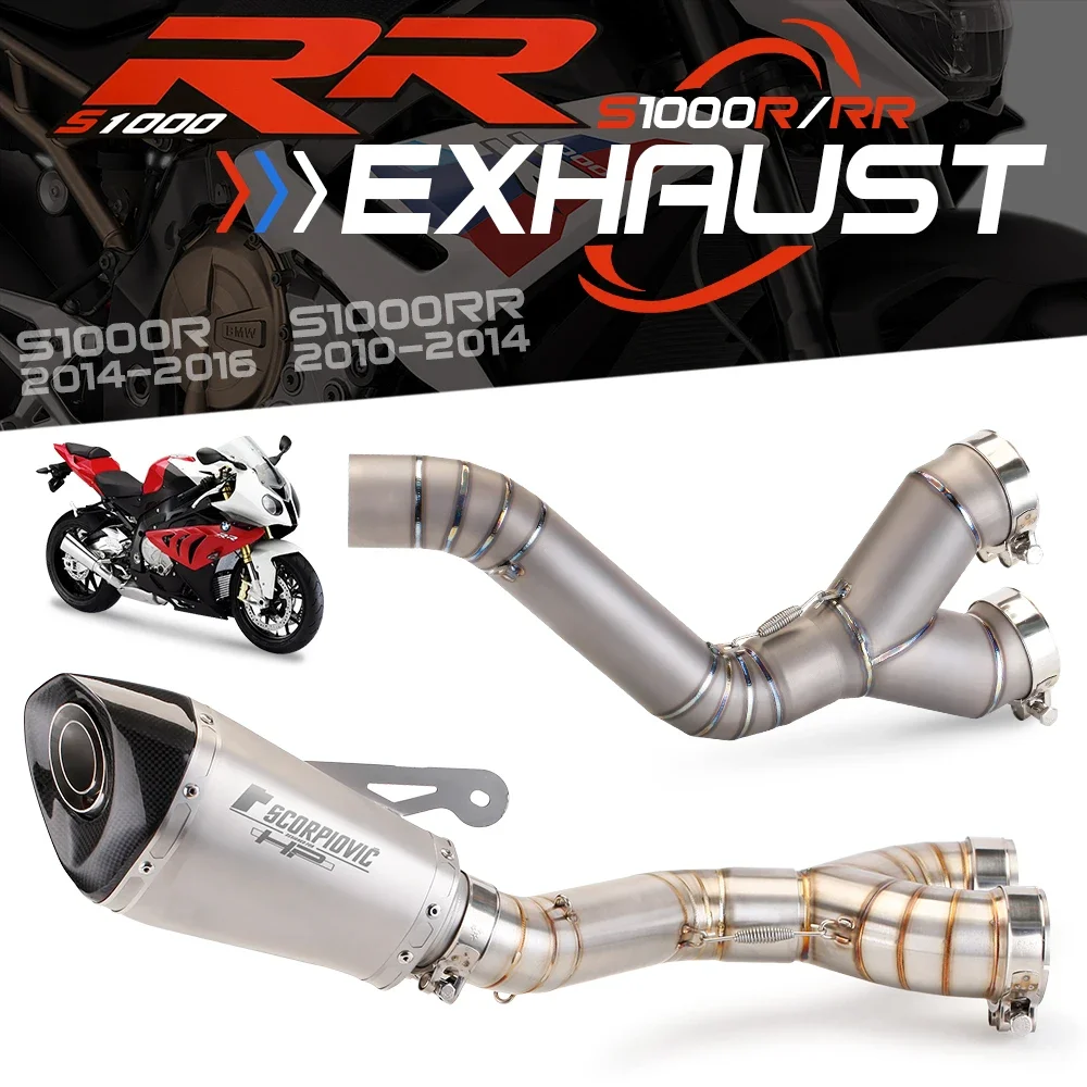 FOR BMW S1000R S1000RR 2010-2016 Motorcycle Racing Performance Exhaust Racing Line Original Location Motorcycle Muffler