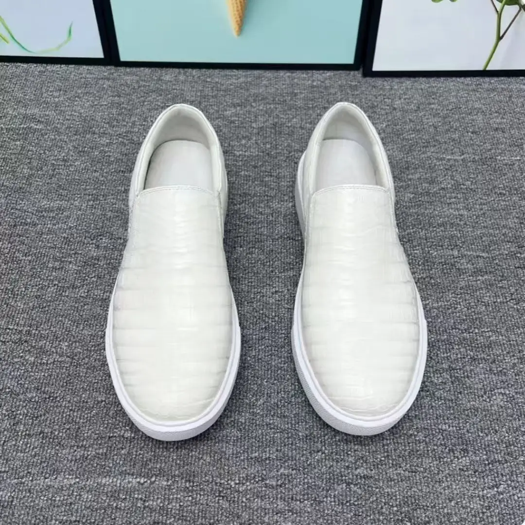 2025 new arrival Fashion Crocodile Skin causal shoes men,male Genuine leather Sneakers pdd667
