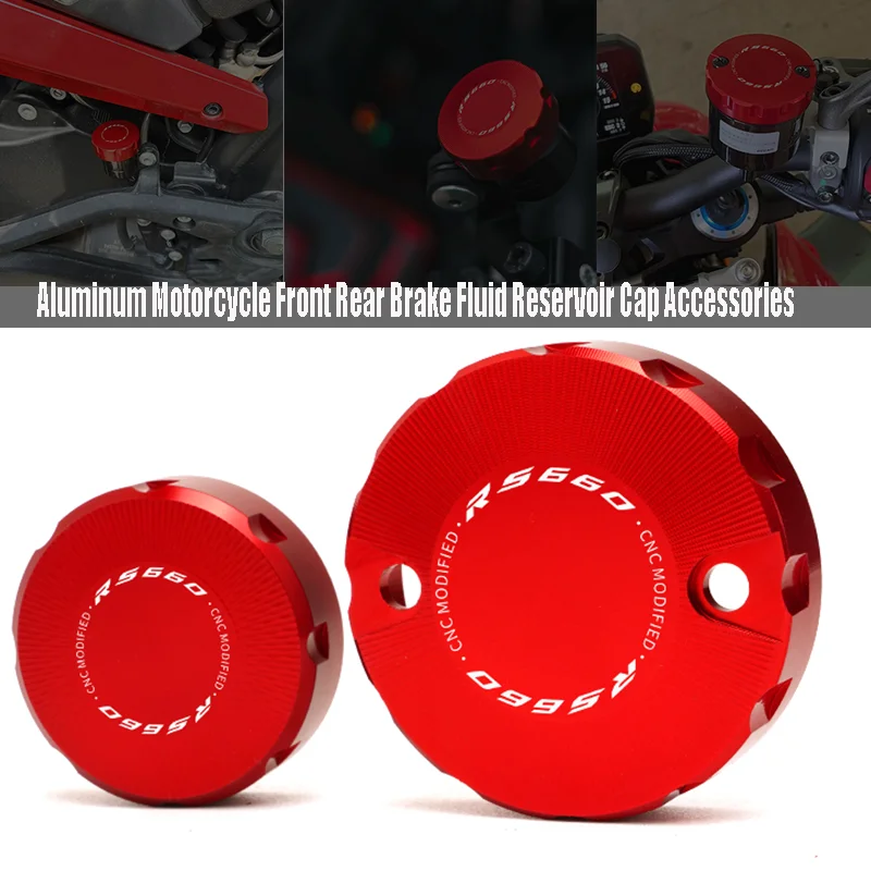 

New For Aprilia RS660 RS 660 RSV4 R/RR/RF Tuono V4 1100 RSV CNC Front Rear Brake Fluid Reservoir Cover Motorcycle Accessories