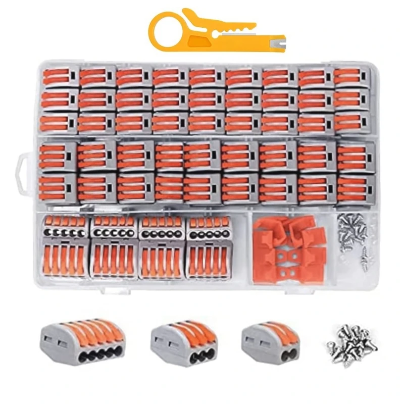 652F Quick Connect Wire Terminals Nut Blocks Home Wiring Simplified with Connector Blocks set for Strandes & Solid Wires