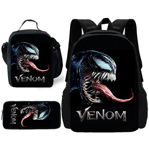 마블 V-venoms 어린이 학교 배낭, 점심 가방, 연필 가방, 소년 소녀용 학교 가방, 최고의 선물