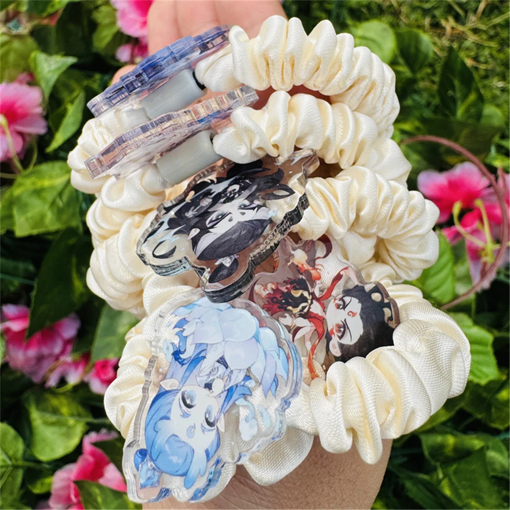 Chouchous en acrylique pour femmes, accessoires de Cosplay du film Anime Ne Zha, chouchous pour cheveux, queue de cheval solide, couvre-chef, bandes élastiques