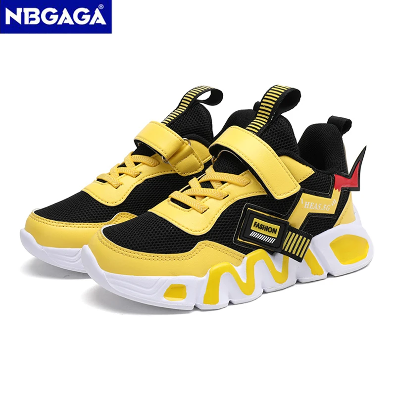 Cartoon Children's Sneakers Kids Fashion Boys Non-slip Casual Shoes Outdoor Breathable Student Walking Running Sneaker Yellow image 5
