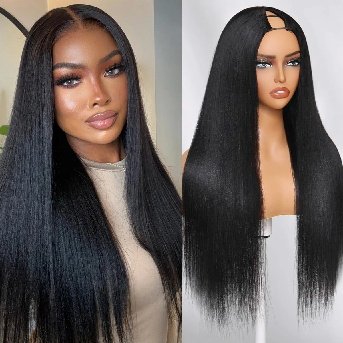 40 بوصة مستقيم الخامس جزء شعر مستعار شعر الإنسان لا ترك البرازيلي موجة عميقة خصلات الشعر المستعار الإنسان للنساء لا الغراء عذراء الباروكات للبيع