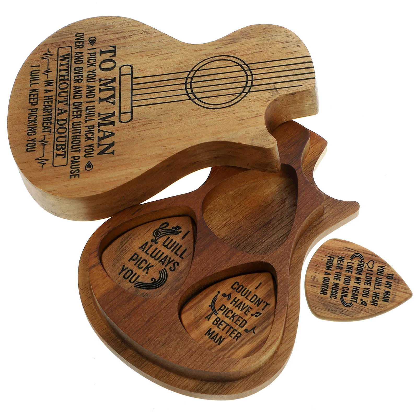 

Holder Music Guitar Pick Holders Picks Storage Base Display Case Wooden Acoustic