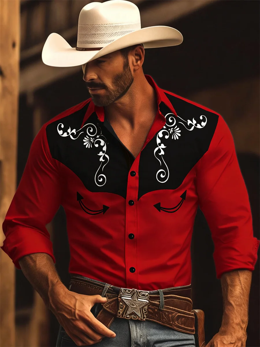 Men's Long-sleeve Printed Shirt with Collar, Stylish Men's Top image 5