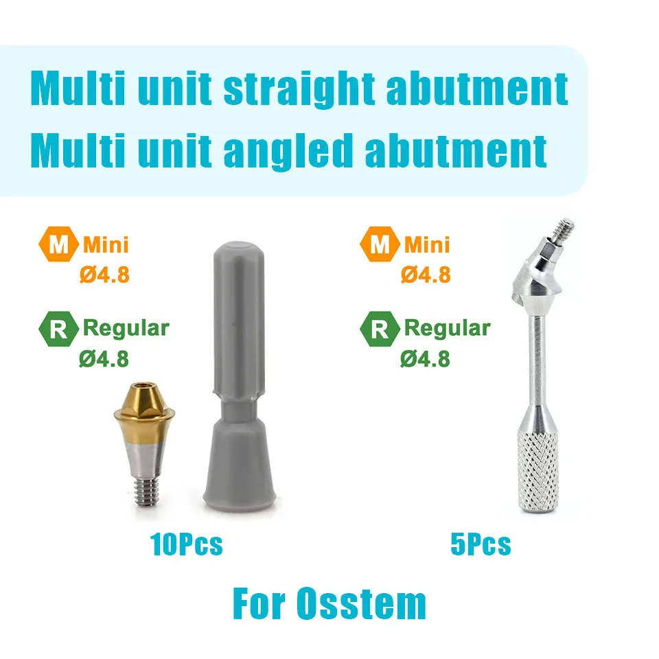 Dental Multi Unit Straight Angled Abutment 17 30 Degree Set Compatible with Osstem Titanium Grade 5 Screw Retained Prosthesis