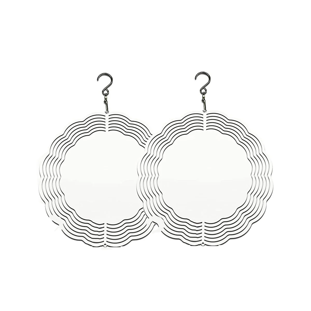 Sublimação Suspensão Vento Spinner, Blanks, 3D Vento Spinners, Decoração de Jardim, Interior e Exterior, 10 polegadas, 2PCs