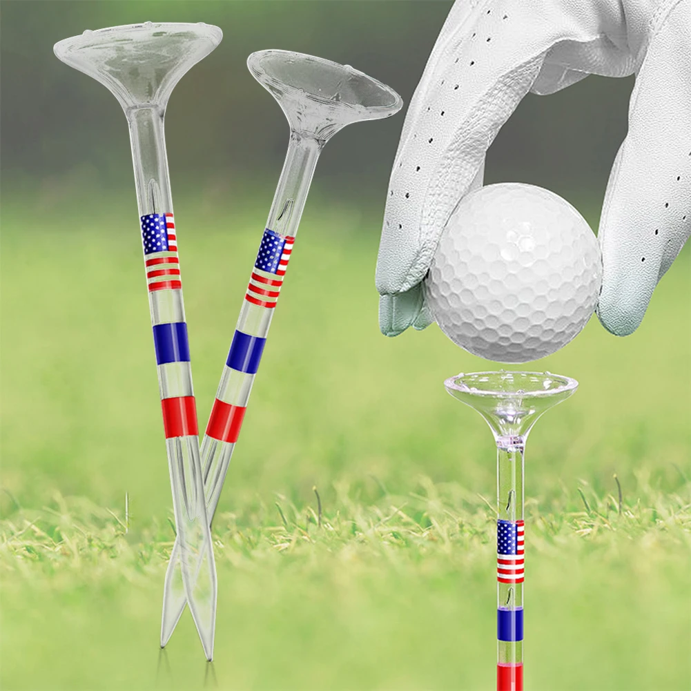 50Pcs Stable Golf Tees Reduce Friction and Side Spin Transparent Golf Ball Holder Reusable Anti-Slip Big Cup Golf Training Aids