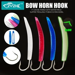 ZYZHE Surf Trolling Lures 2pcs/Lot 8/9/10CM Dragging Glow Jig Fishhooks Matching Topwater Bait Sea Fishing Tackle