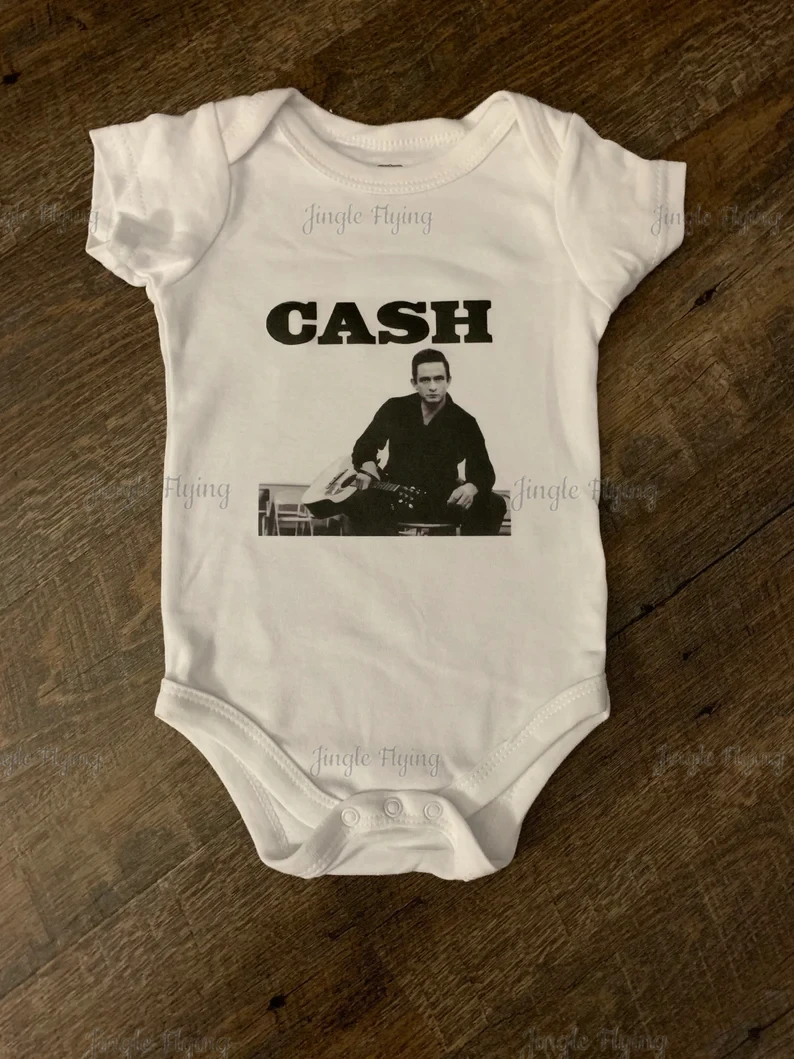 Country Baby Clothes Cute Legend Shirt Singer Johnny The Legend Inspired Mugshot Gerber Rock Band Baby Onesie Toddler-Bodysuits