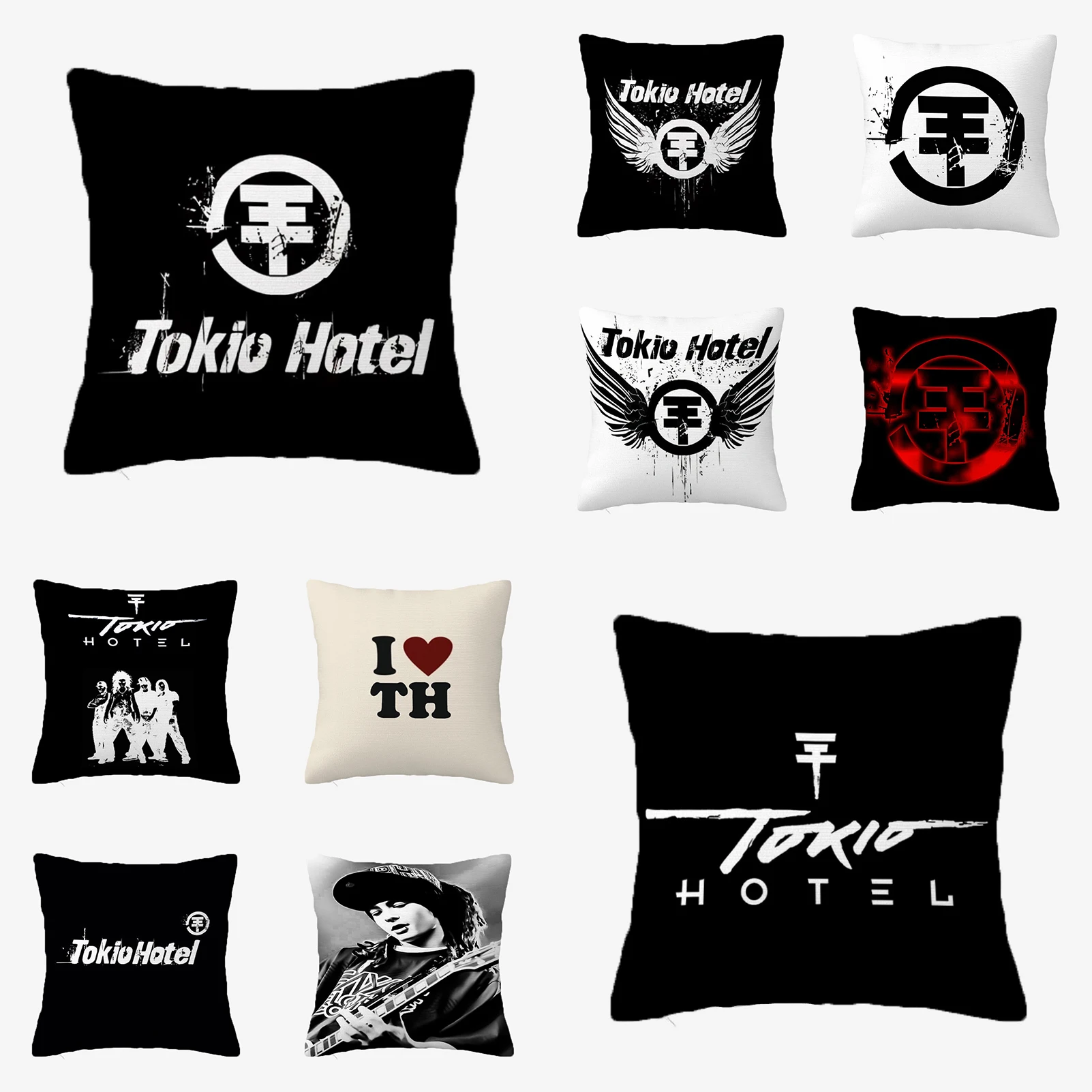 

Tokio Hotel 3D Printing Cushion Covers for Decorative Cushions Home Decoration Body Pillow Cover 40x40 Short Plush Pillows Sofa