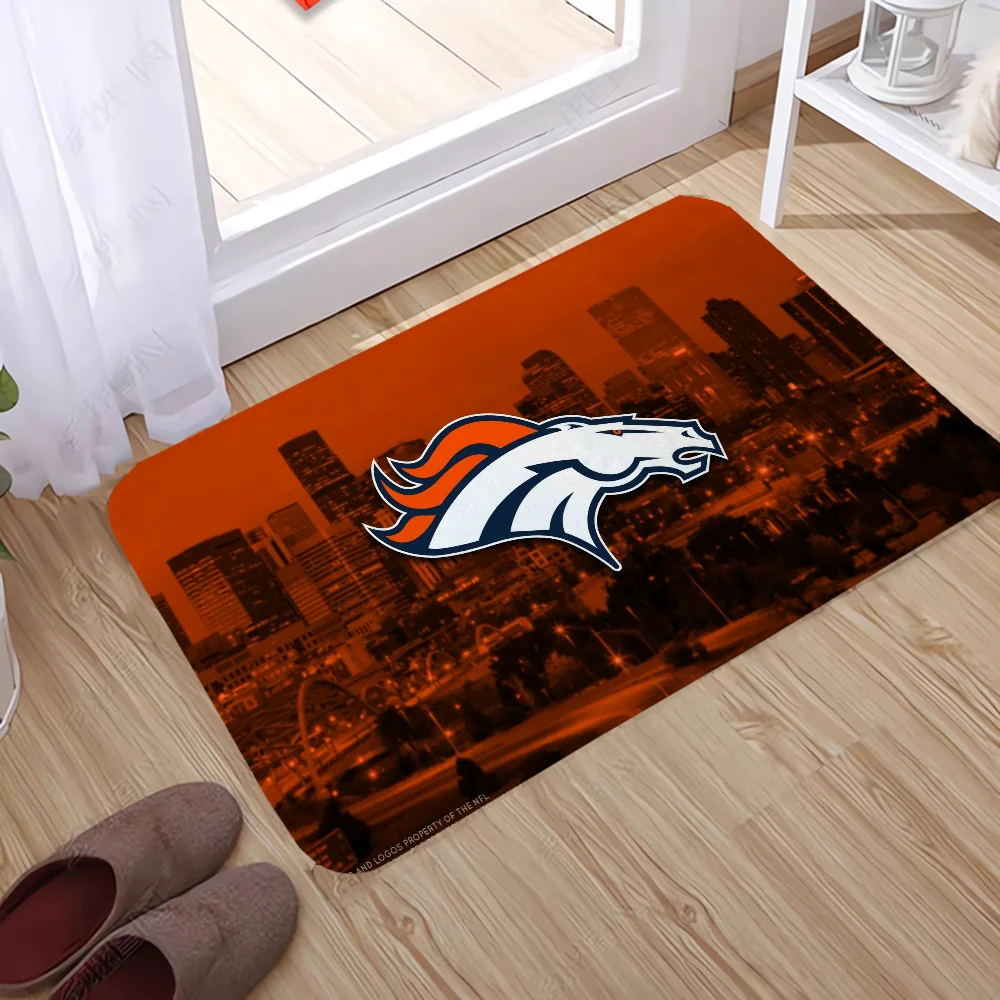 DenverS BroncoS Doormat for Entrance Door Carpets for Kitchen Absorbent Mat Children Room Mat Cute Rug Bedroom Mats Balcony Home