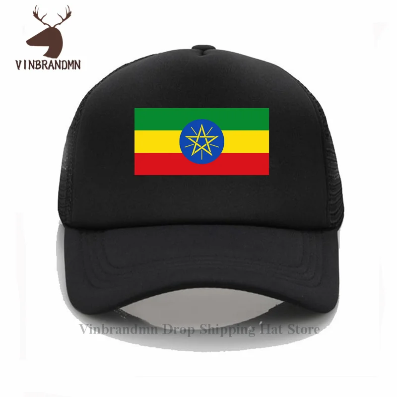 2022 hot sale Flag Of Ethiopia - Ethiopian flag fishing hats outdoor summer visor baseball caps 100% cotton hip hop bucket hats