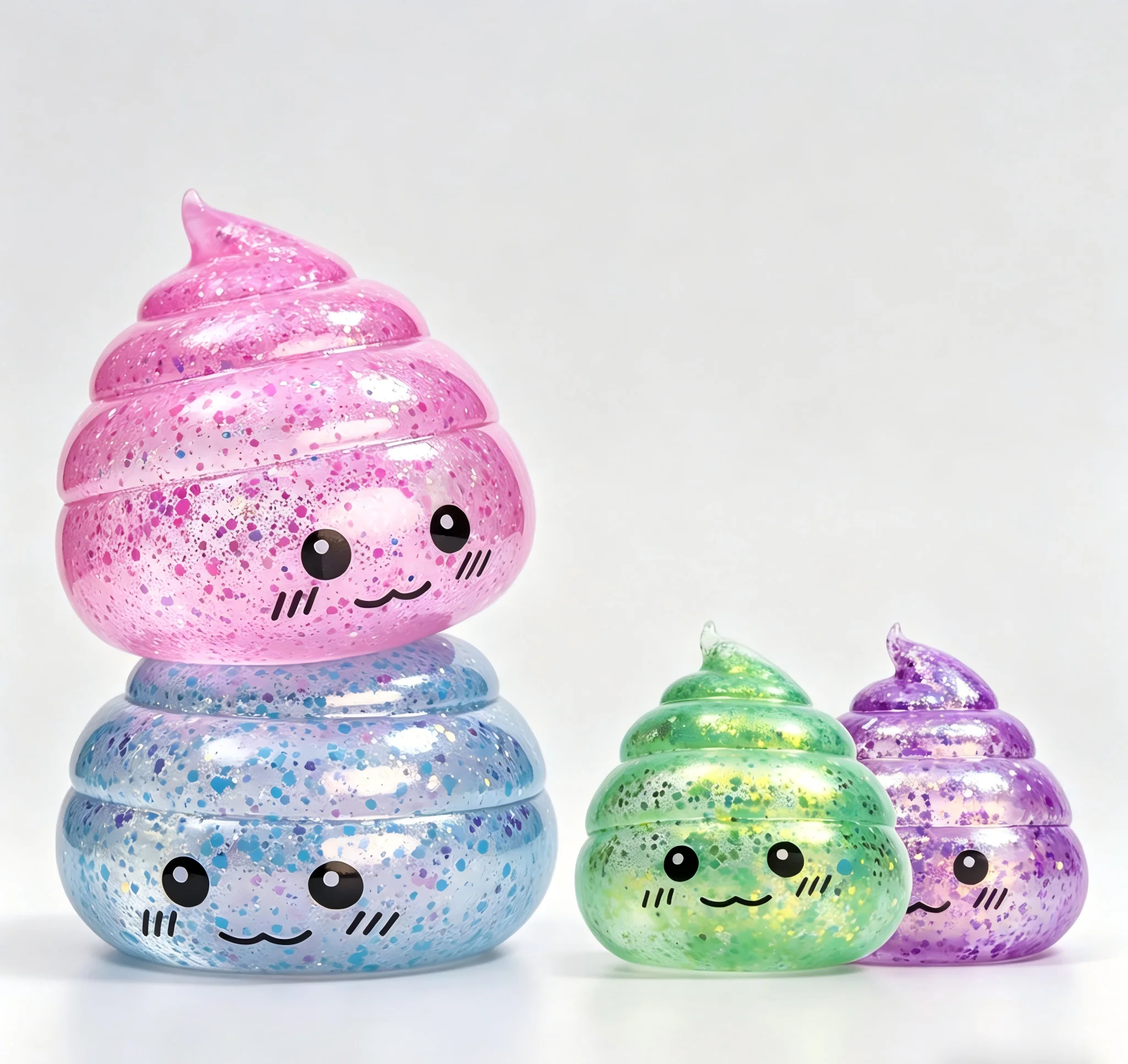 Neuartiger Glitzer-Quetsch-Poo-Stressball, Lustiges Dehnbares Squeeze-Fidget-Spielzeug für Erwachsene, Perfektes Aprilscherz-Geschenk