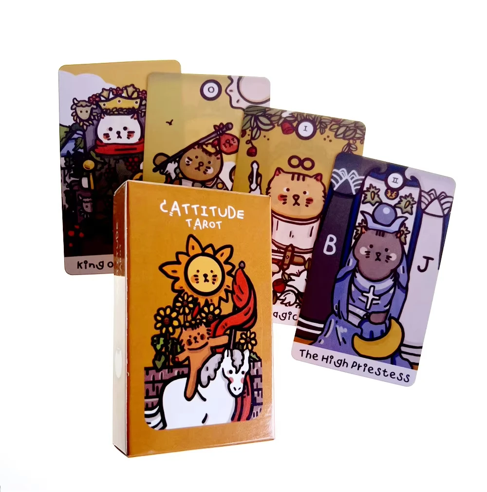 Cattitude Tarot cards Guidebook cute cat Card Game Tarot Deck