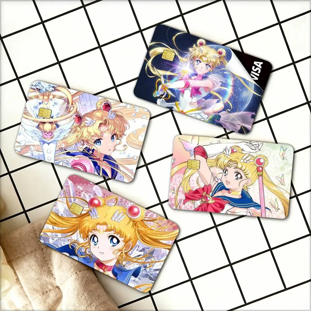 

S-Sailor Moon Waterproof Film Skin Cover Credit Card Stickers Debit Front Bank Bus Pass
