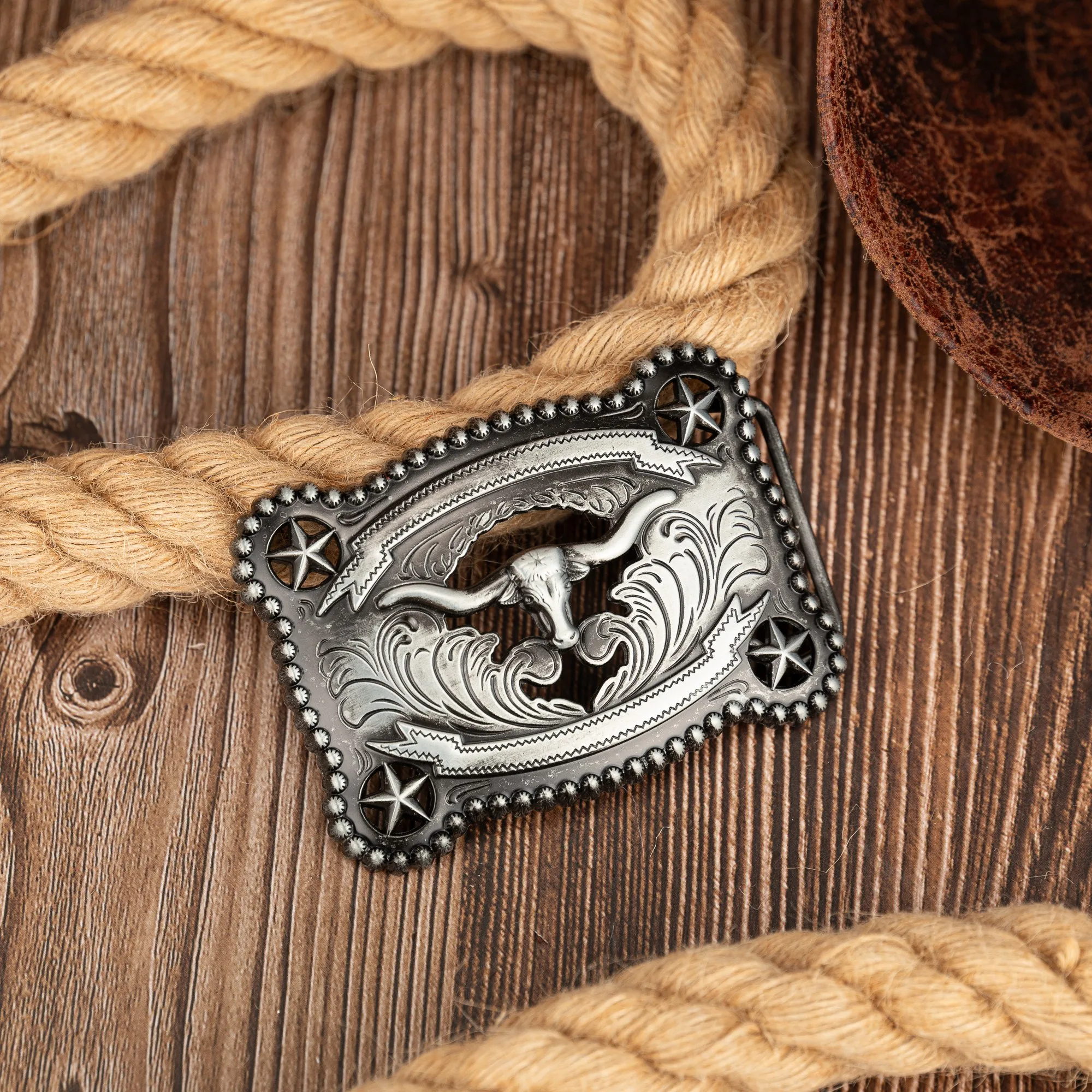 حلقة رباعية الزوايا برأس الثور الخمس نجوم بإبزيم مجوف، مشبك حزام مبتكر للرجال على الموضة الغربية القديمة، علبة على طراز الفايكنج