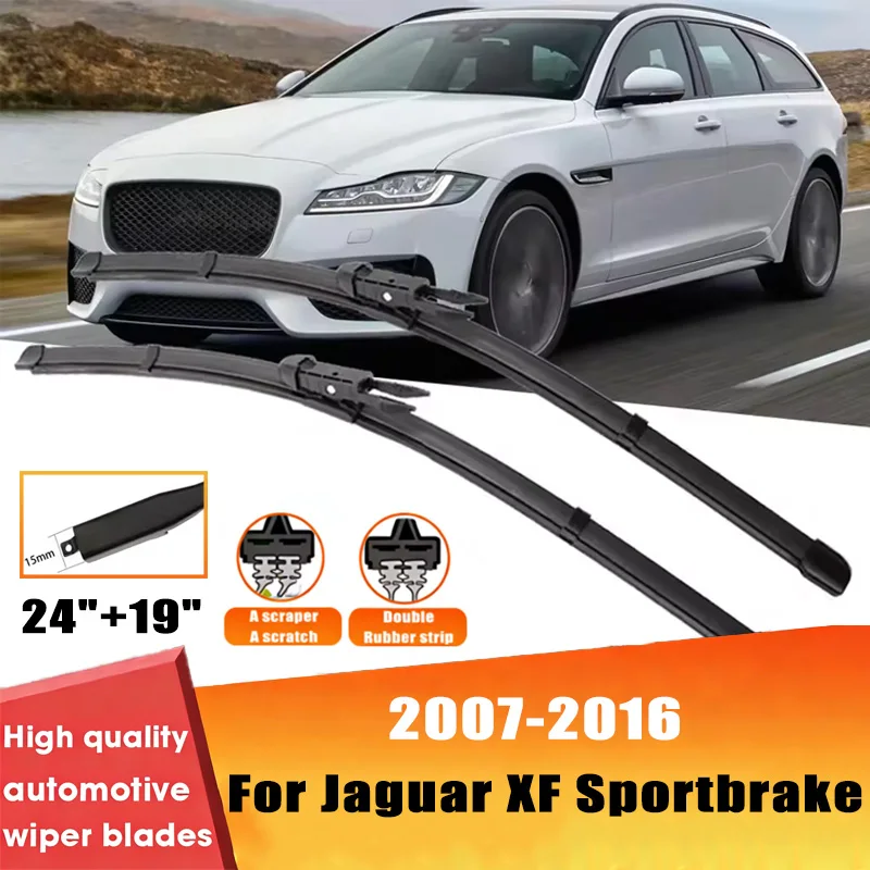 

2pcs Wiper Front Wiper Blades Set For Jaguar XF Sportbrake 2007-2016 2008 Windshield Windscreen Window 24"+19"Car Accessories