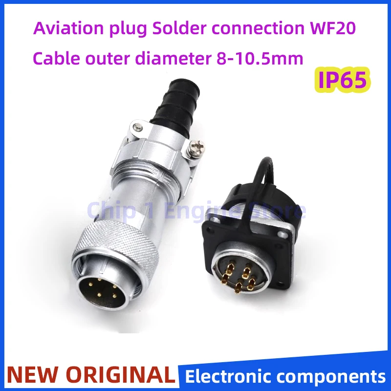 

For WEIPU Aviation Plug WF20 TI+Z M20 Male Plug Female Socket 2 3 4 5 6 7 8 9 12 15Pin Waterproof Industrial Connector