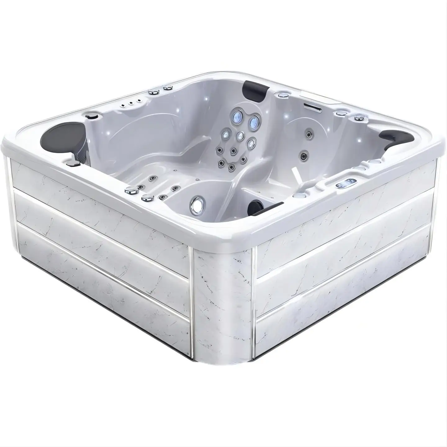 في الهواء الطلق جاكوزي سبا حوض استحمام ساخن كبير الاكريليك تدليك حوض الاستحمام الذكية ساخنة ثرموستاتي بركة لفيلا فندق منتجع الإقامة المنزلية Meubles #6